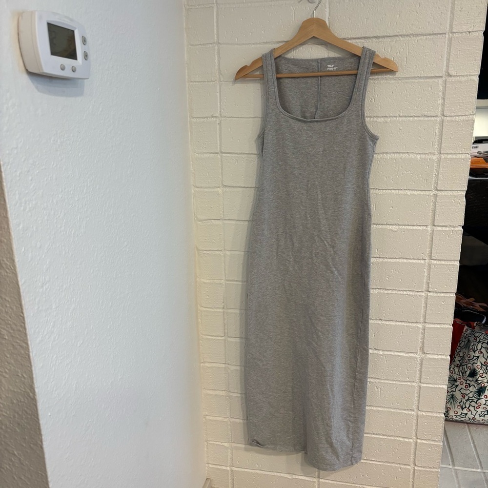Aritzia TNA hold it grey body on tank midi dress